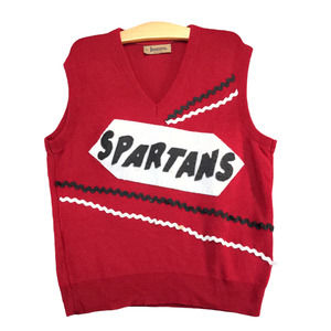 Jantzen Women's Sleeveless Pullover Sweater Red Size M Cheerleader Style Vintage